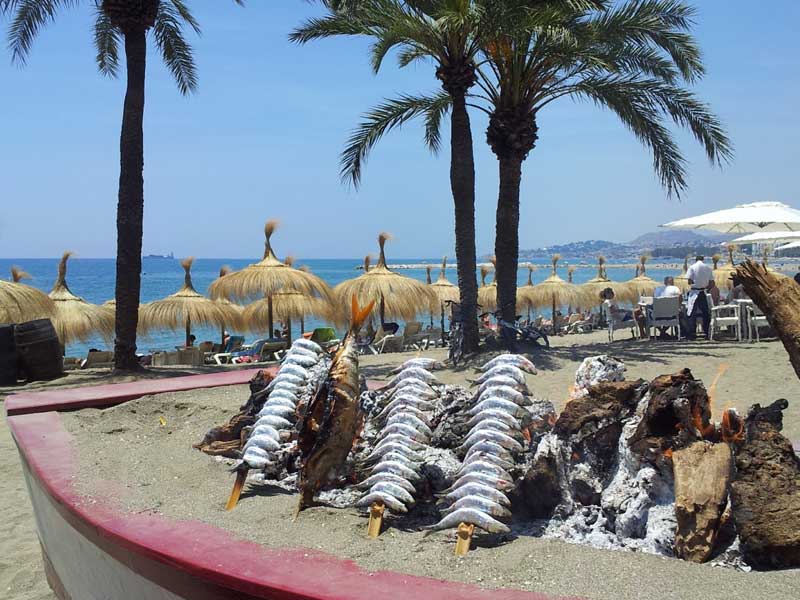 beach dishes in malaga